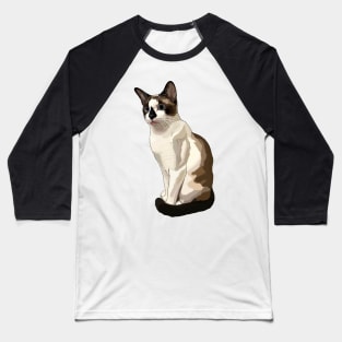 Seal Point Snowshoe Siamese Cat Blep Baseball T-Shirt